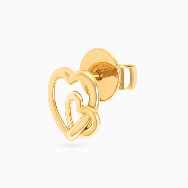 Miss L' by L'azurde Heart Stud Earrings in 14K Gold - Image 1